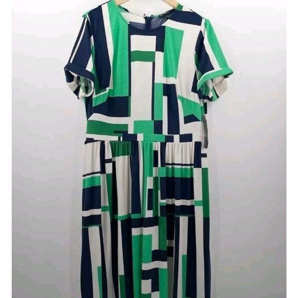 Maggy London Women’s Shift Dress Size 14 Multicolor Green Business Casual - Picture 2 of 8